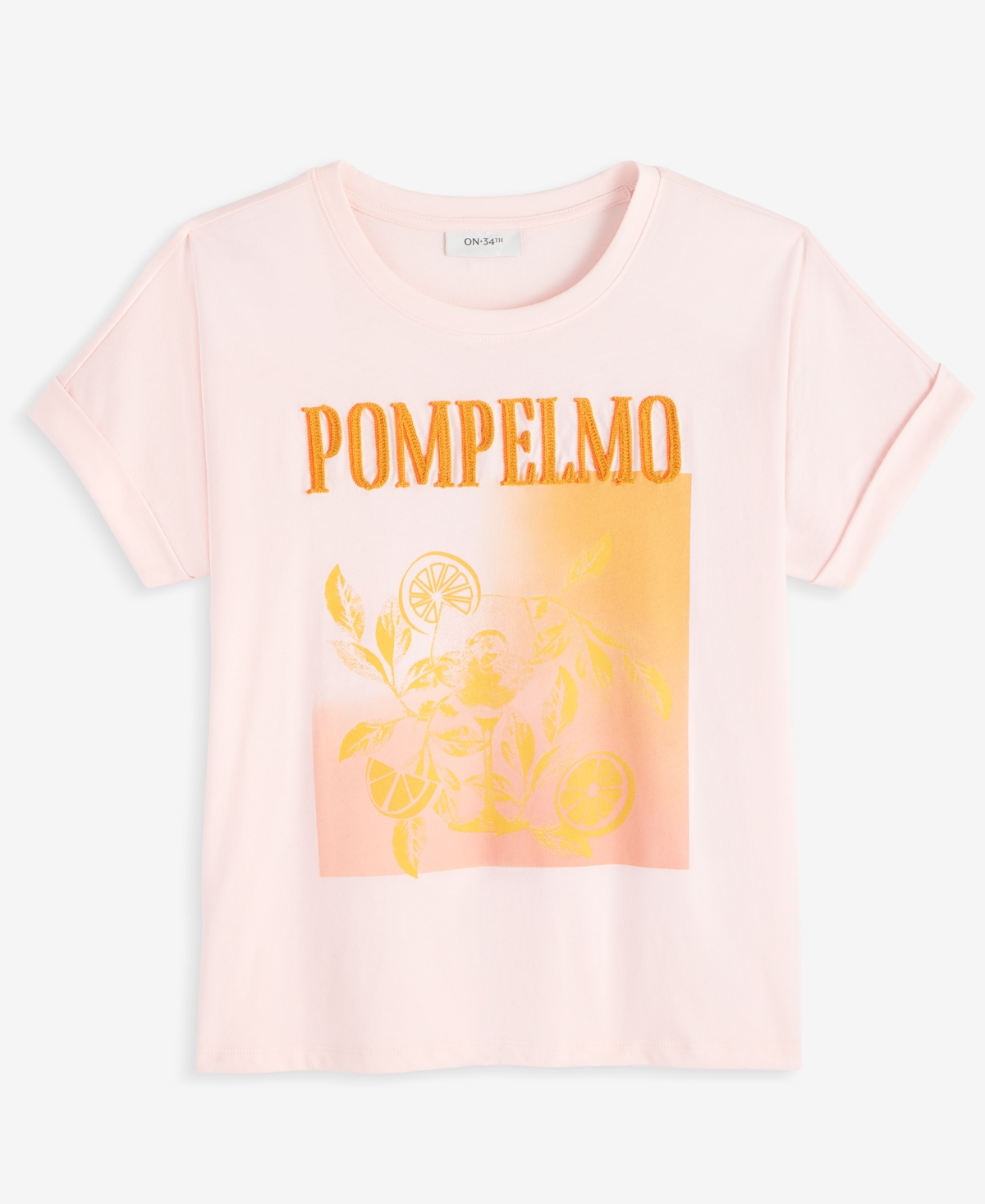 Shop On 34th Women's Cuffed Dolman-sleeve Pompelmo T-shirt, Exclusively At Macy's