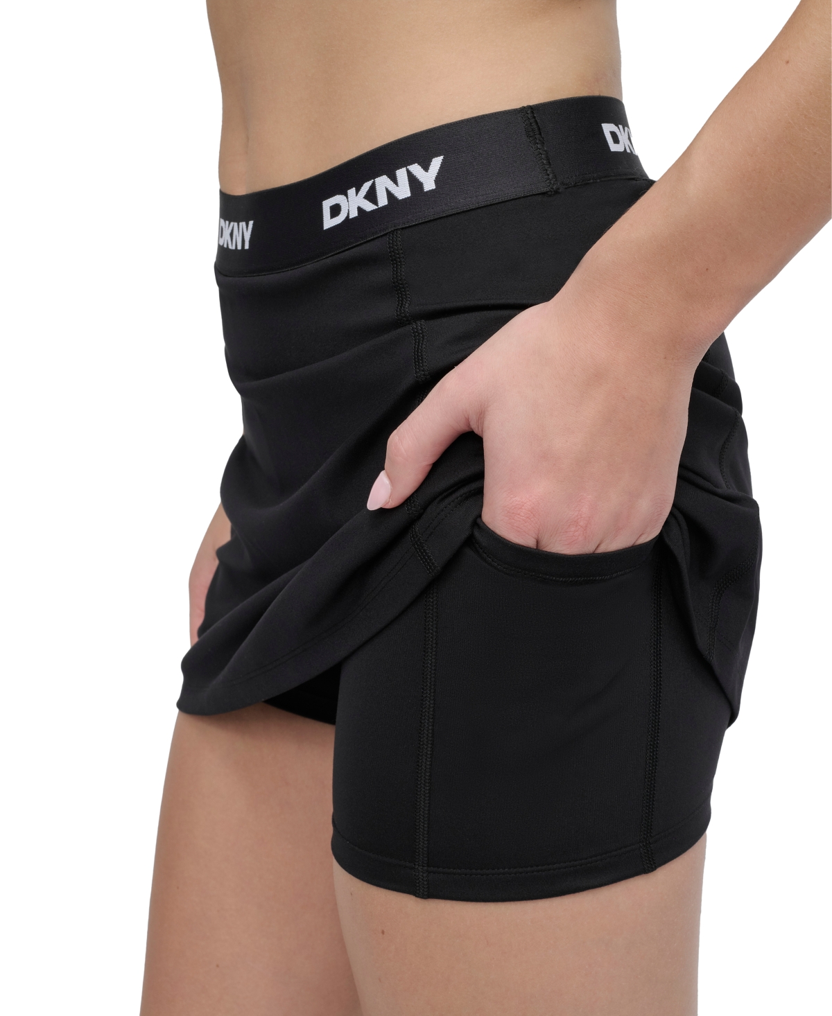 DKNY SPORT WOMEN'S LOGO-WAISTBAND BALANCE COMPRESSION SKORT 