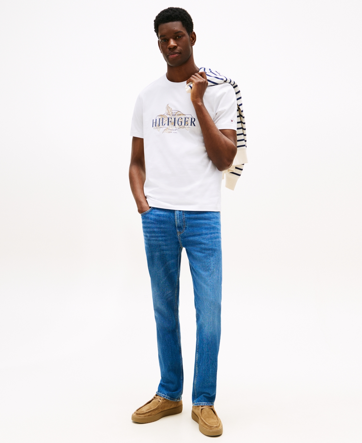 Tommy Hilfiger Tropical Floral Logo T In White