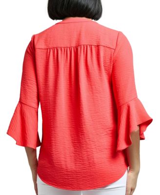 Women's V-Neck Bell-Sleeve Blouse