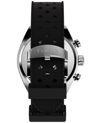 Men's Analog Black Rubber Strap Watch, 42mm