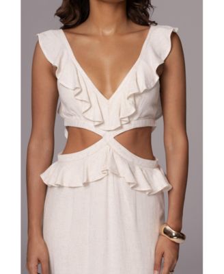 Women's Sunshine Ruffle Linen Dress