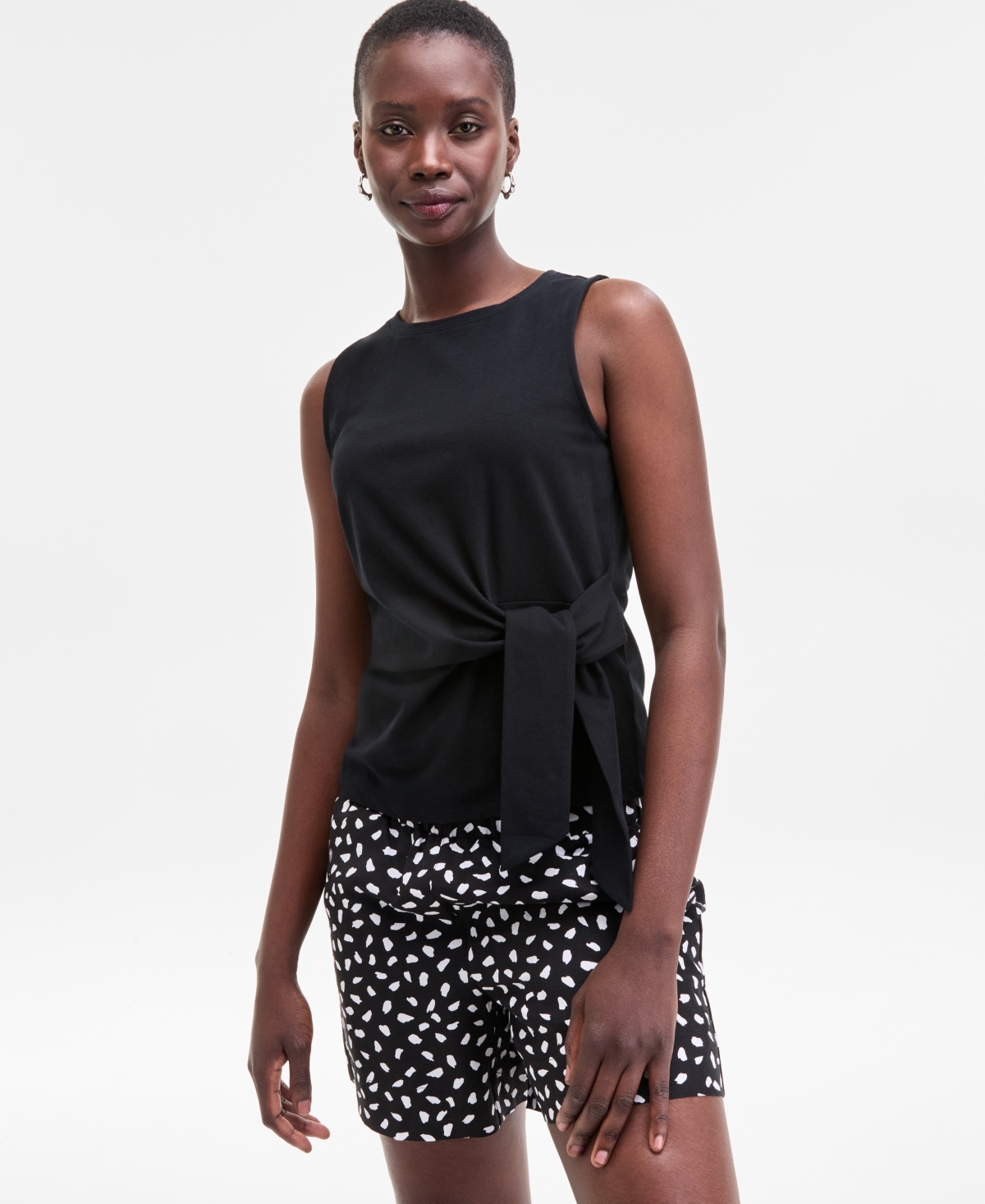 Women's Side-Tie Tank Top, Exclusively at Macy's - Citrus Yellow