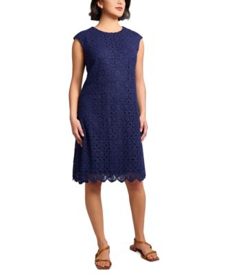 Women's Medallion Lace Swing Knee Length Dress
