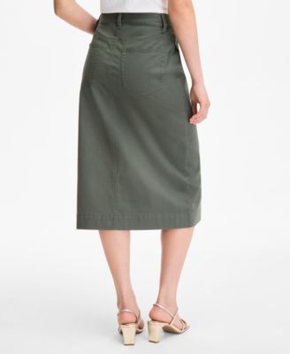 Women's Button-Fly Midi Skirt