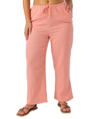 Juniors' Brenda Pull-On Cotton Crinkle Pants