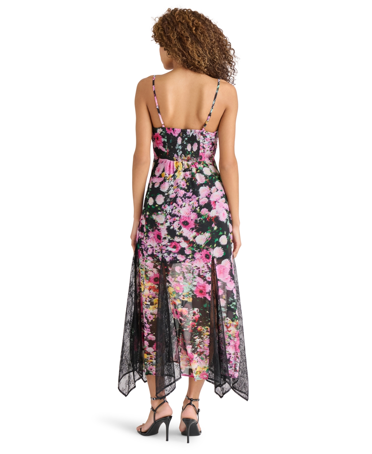 Steve Madden Women's Delia Printed Lace-trim Maxi Dress In Black Multi