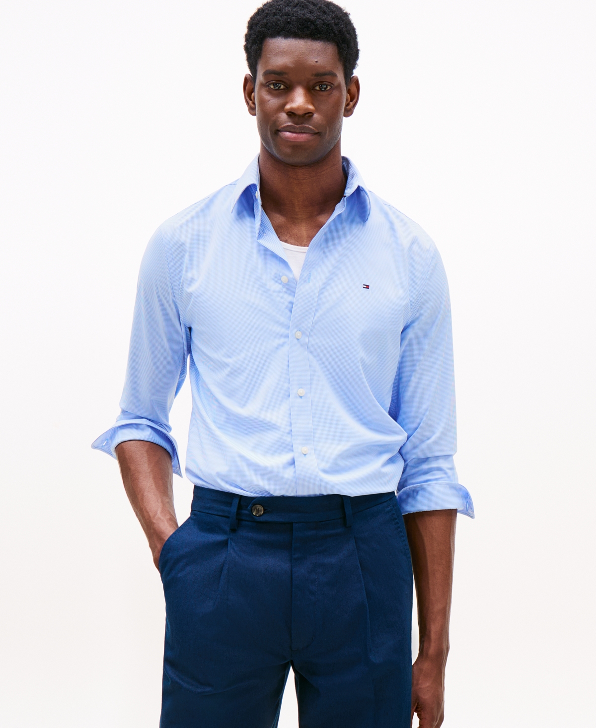 Tommy Hilfiger Men's Regular-fit Gingham Performance Shirt