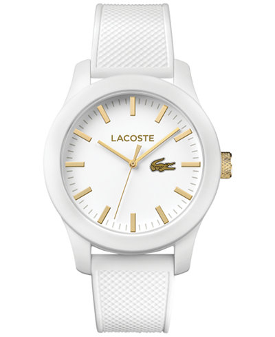 Lacoste Unisex 12.12 White Silicone Strap Watch 43mm 2010819