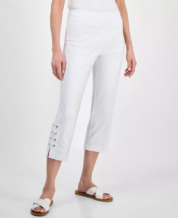 Women's Side Lace-Up Pull-On Capri Pants - thumbnail 4