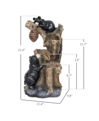 22.4" 3-Tier Outdoor Water Fountain with LED Lights, Pump