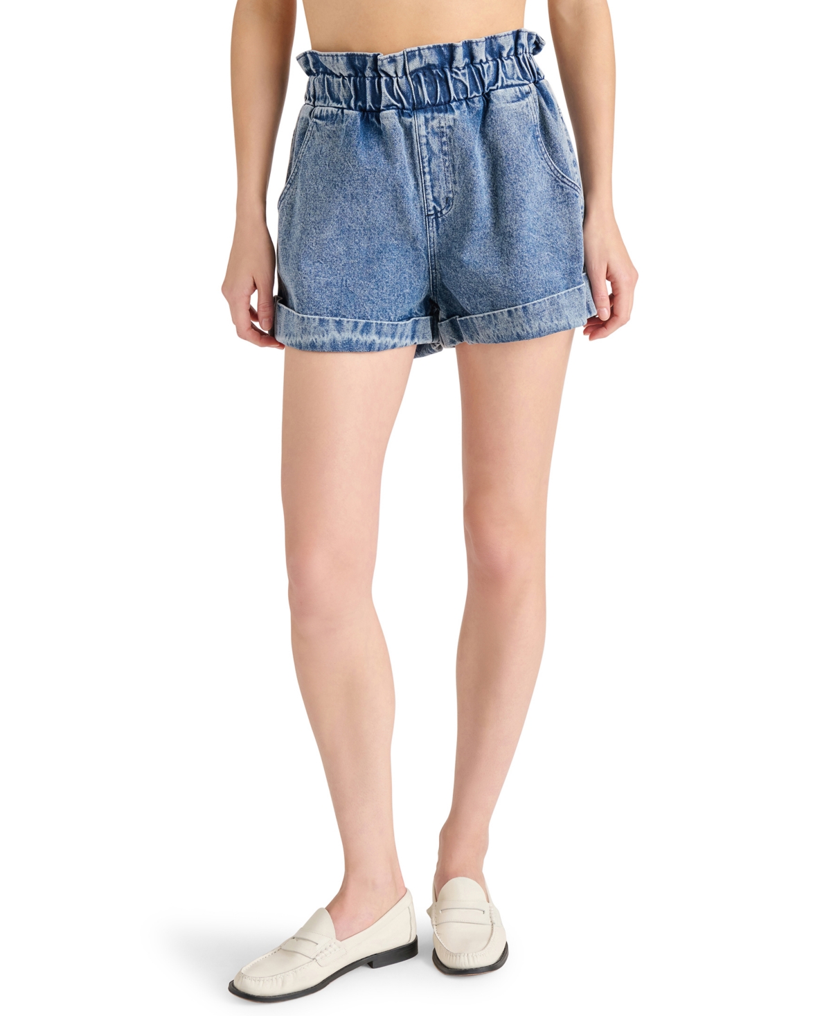 Women's Elare High-Rise Cotton Denim Shorts - Acidwash Denim