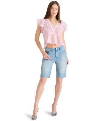売れ筋商品|||スティーブ マデン カットソー トップス レディース Women's Leyla V-Neck Flutter-Sleeve Top Pink Lemonade Steve Madden Women's Leyla V-Neck Flutter-Sleeve Top - Macy's