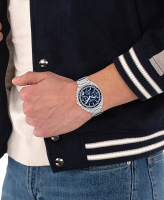 Men's Charter Silver Tone Stainless-Steel Bracelet Watch, 39mm