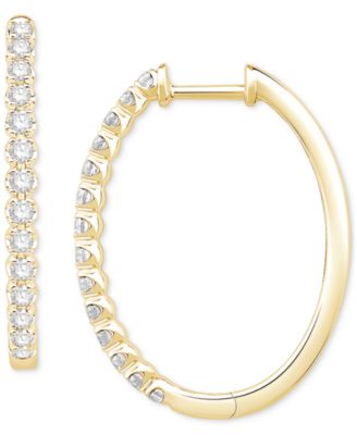 Diamond Hoop Earring (3/4 ct.tw.) in 10k White Gold or 10k Yellow Gold