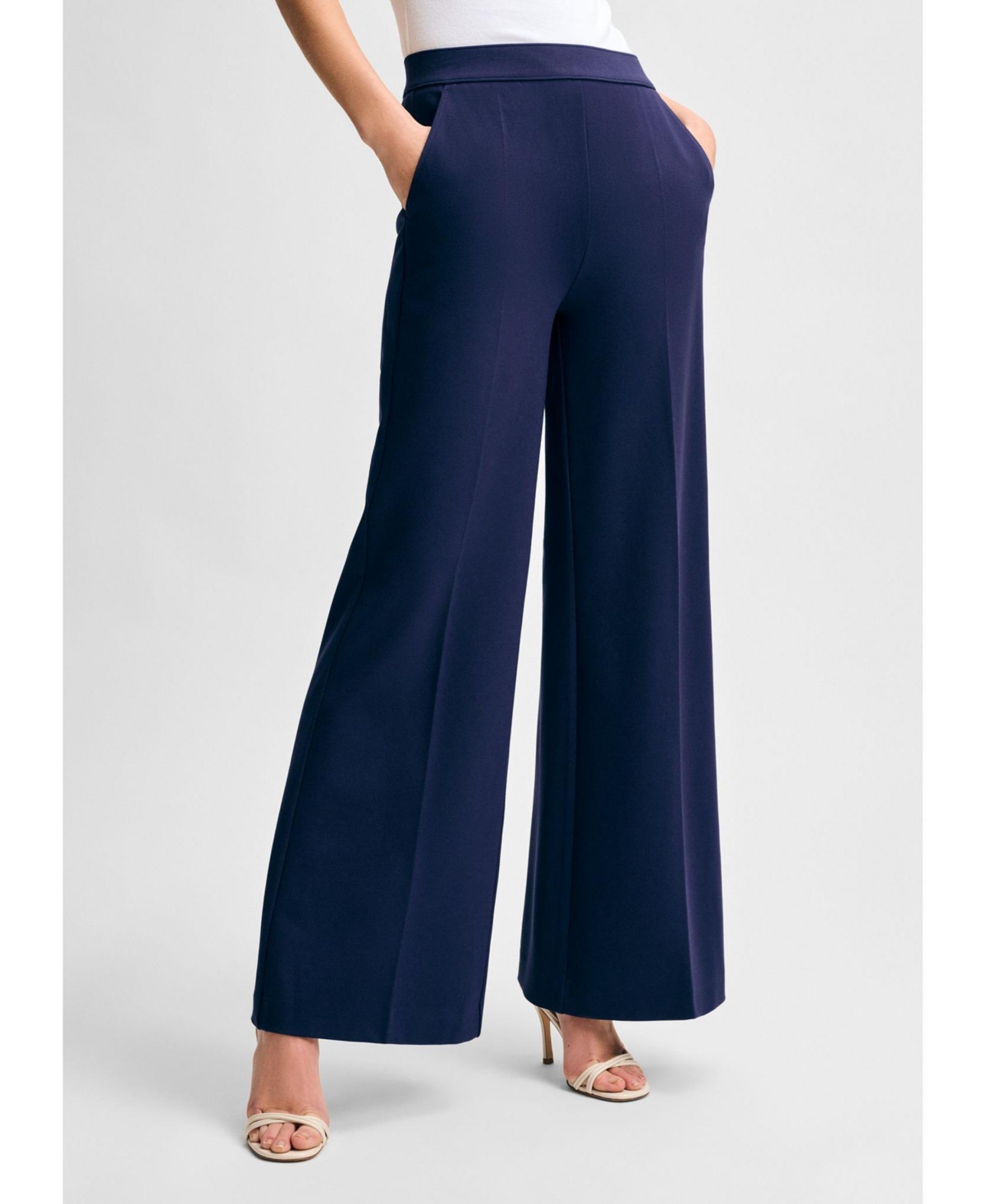 Women's Ponte Wide Leg Pant - Black
