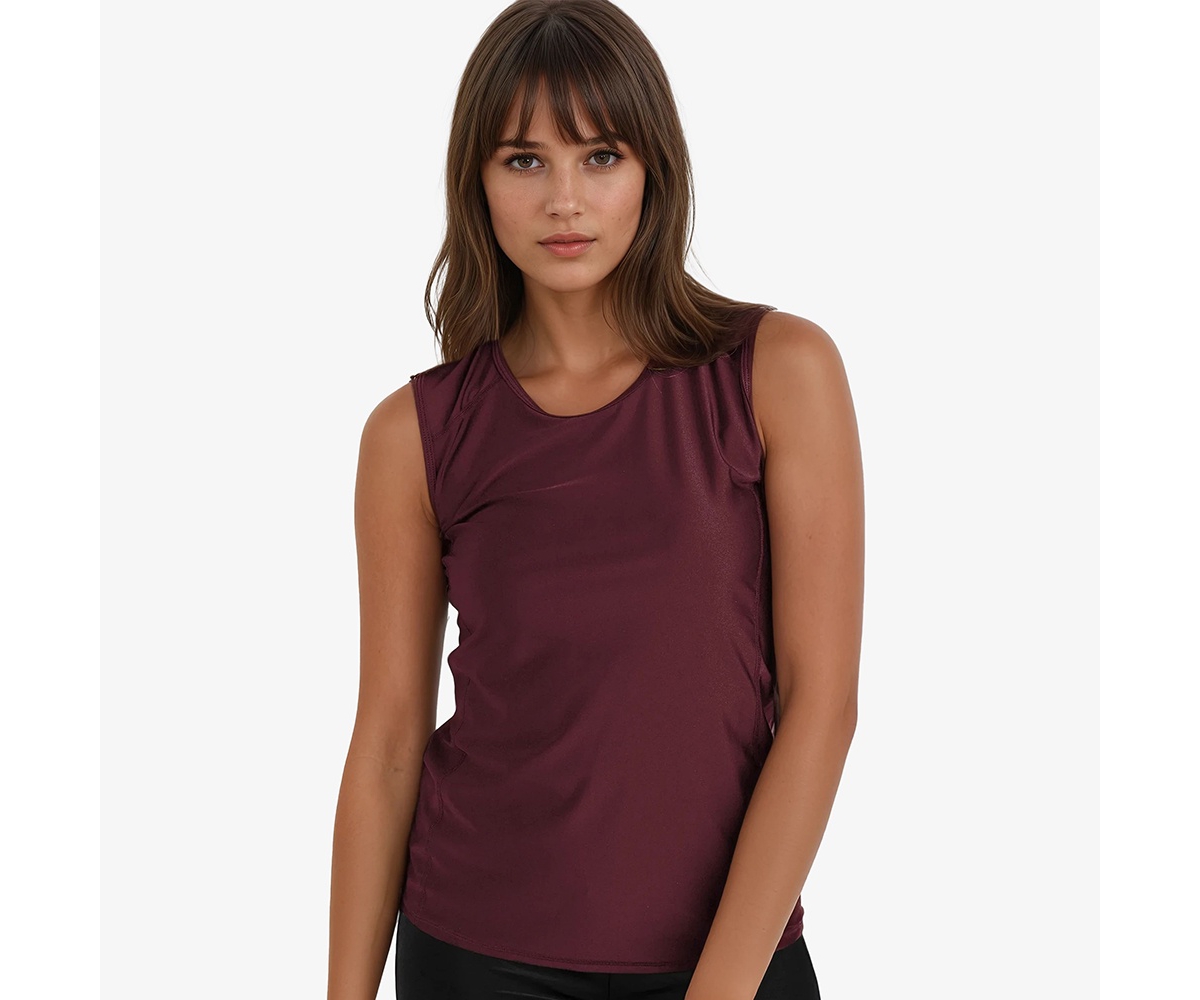 Women's Loose Fit Maya Swim Top - Wine