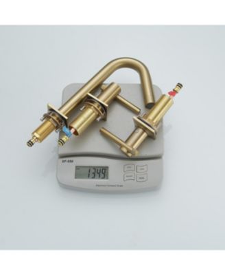 8 in. Widespread Double Handle High-Arc Bathroom Faucet Water-Saving With Drain Kit In Brushed Nickel