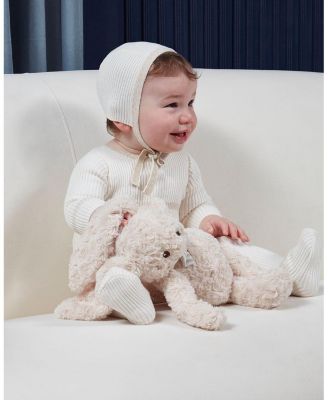 Baby Boys Gold Lurex Trimmed Ribbed Footie