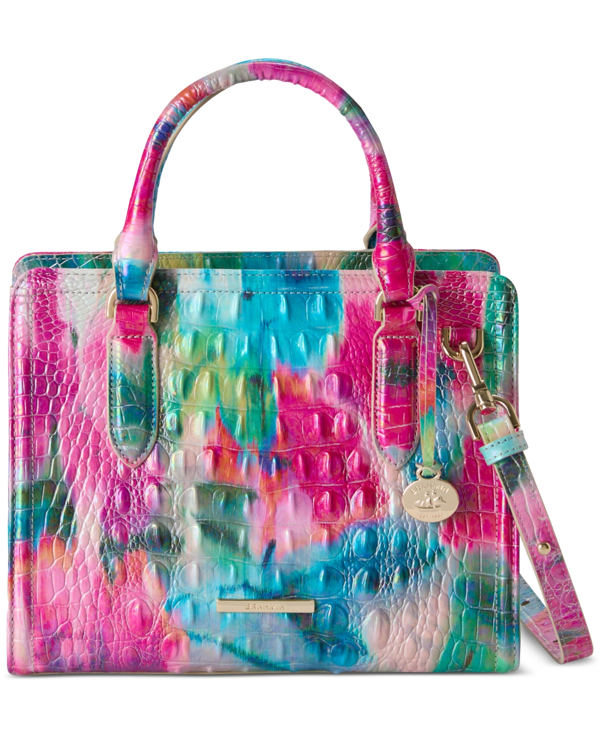 Cami Small Leather Satchel - Succulent Bloom