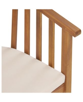 Streamdale Outdoor 6 Seater Acacia Wood Dining Set with Cushins,Finish and Cream