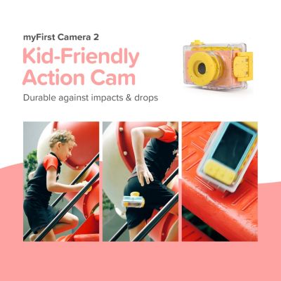 Camera 2 (Pink) Kids Action Camera with IPX8 Waterproof & Shockproof Case, 1080p Video 8MP Photo, Tripod Mount, Action Camera for Swimming, Gift for Boy Girl Ages 3-12