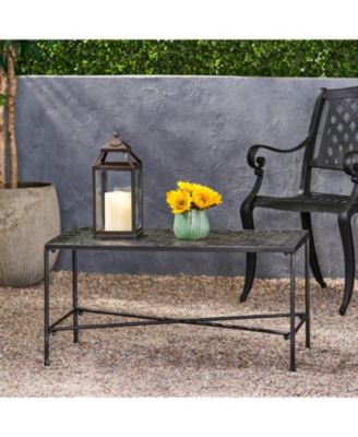 Streamdale Outdoor Iron Coffee Table - Black Brush Silver