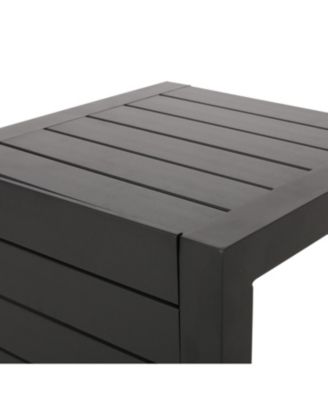 Modern Matte Aluminum C-Shaped Outdoor Side Table