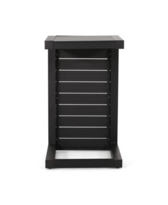 Modern Matte Aluminum C-Shaped Outdoor Side Table