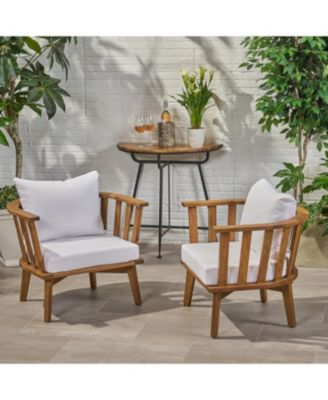Streamdale Set of 2, Outdoor Acacia Wood Patio Club Chair
