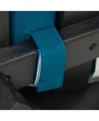 Acacia Wicker Club Chair, Black frame, dark teal cushions, 27,5"W