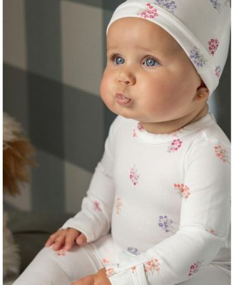 Baby Girls 2 Piece "Little Arrangements" Floral Print Rich Footie Set