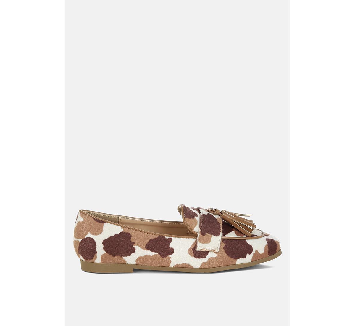 Moraug Faux Suede Tassels Loafers - Cowprint