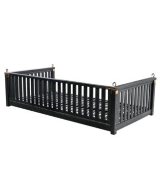 Streamdale Minimalist Twin Swing Bed, Backyard/Porch, Sloped Design, Black