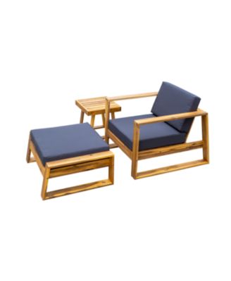 Streamdale Acacia Lounge Set, Chair & Ottoman, Patio/Balcony/Garden