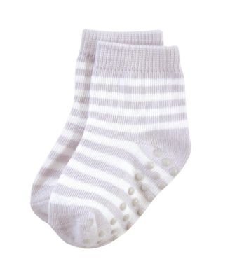12Pk Natural Non Skid Socks