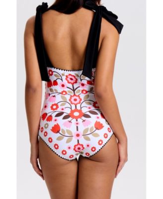 Women's Floral Symphony Embroidered Swimsuit