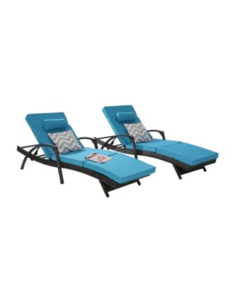 Streamdale Outdoor Wicker Reclining Lounge Chair Set, Cushioned, 150° Recline