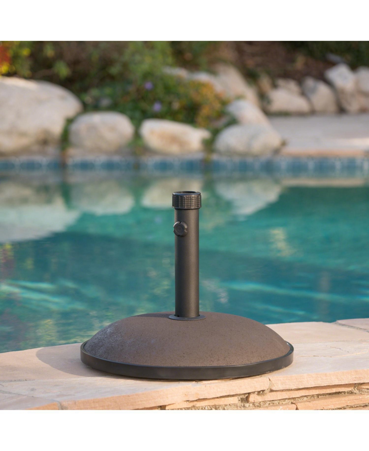 Durable Umbrella Base Only, Secure Shade for Patios (Up to 12ft) - Brown