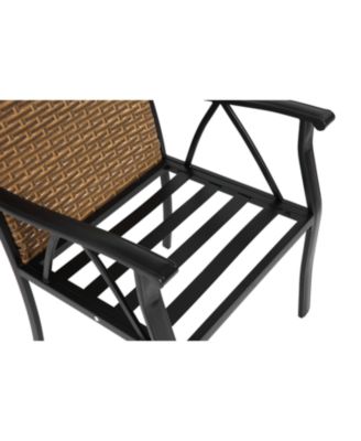 Streamdale 7pc Patio Dining Set, Wicker, Swivel Rockers, Cushions, Table