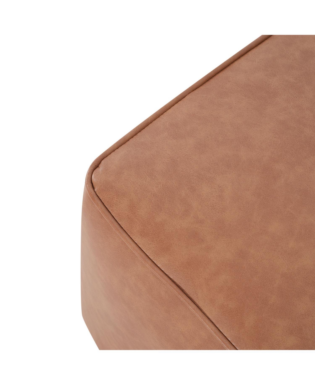 Streamdale Square Pu Leather Ottoman,Tan