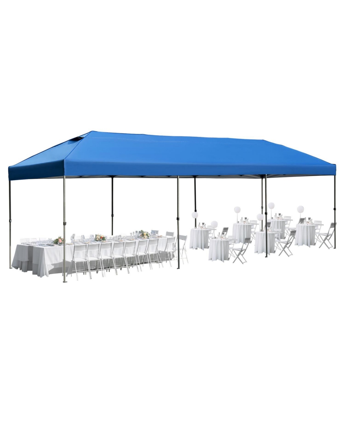 10x30 Pop Up Canopy, Sidewalls, Wheeled Bag, Blue - Blue