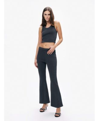 Women's Ribbed Bell-Bottom Pants