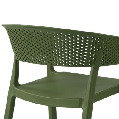 5-Piece Modern Patio Round Dining Table Set with Stackable Patio Dining Chairs