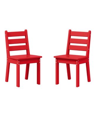 Outdoor HDPE Kids Plastic Toddler Dining Chair (Set of Two)