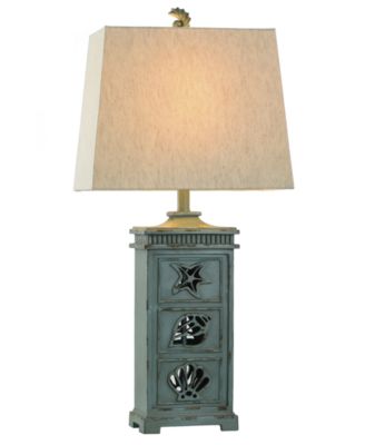 33" River Crest Coastal Hardback Fabric Table Lamp