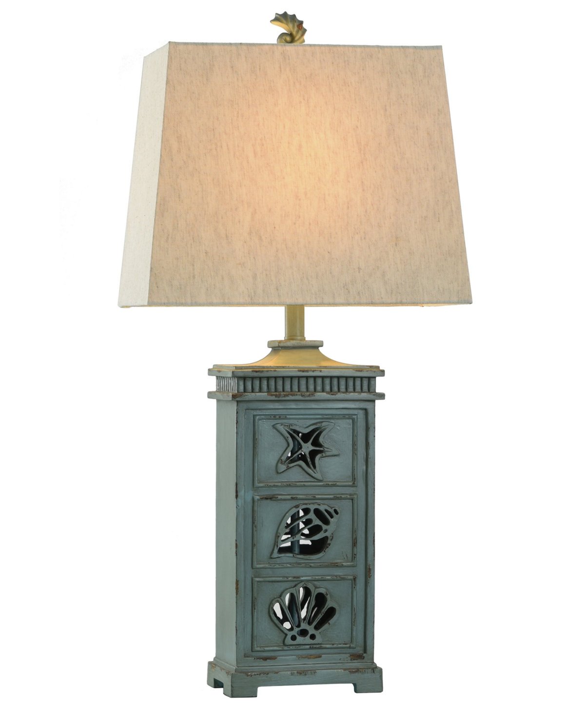 STYLECRAFT HOME COLLECTION 33" RIVER CREST COASTAL HARDBACK FABRIC TABLE LAMP 