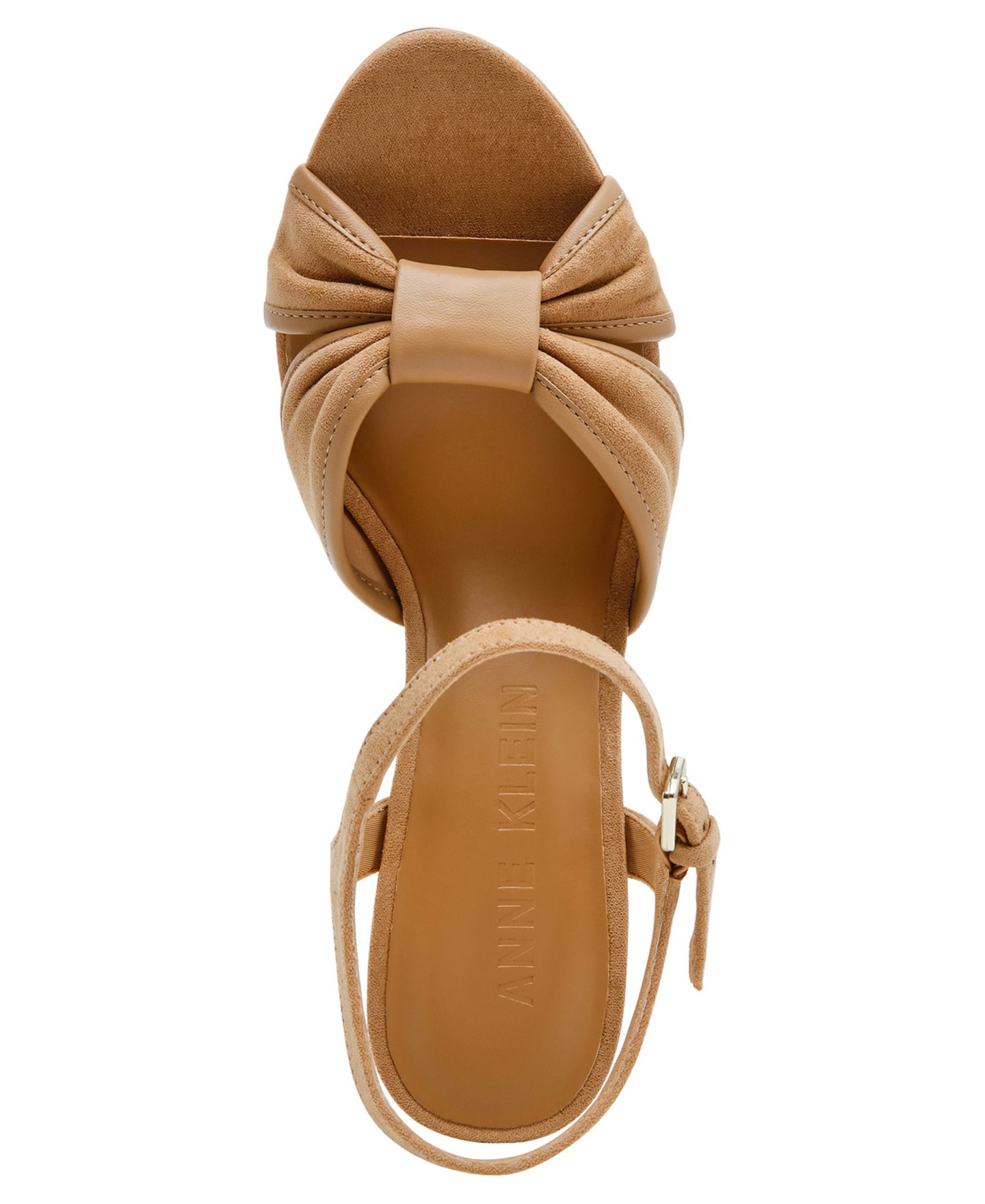 Женские сандалии Anne Klein Verde Block Heeled Dress Sandals, цвет: Натуральный замшевый — фото 4