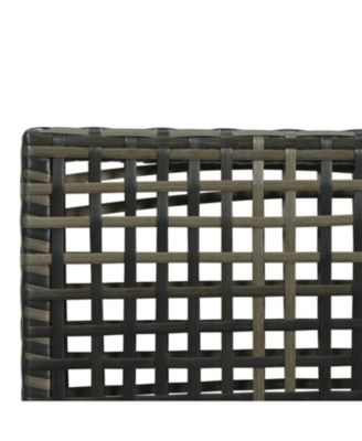 6-Pc Half Moon Patio Sofa Set, Wicker, Glass Tables, Cushions & Pillows - Gray