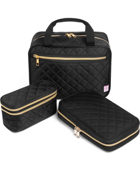 Сумки Ms. Jetsetter Travel Trio: Quilted Jewelry, Makeup & Toiletry Set, цвет: Чёрный